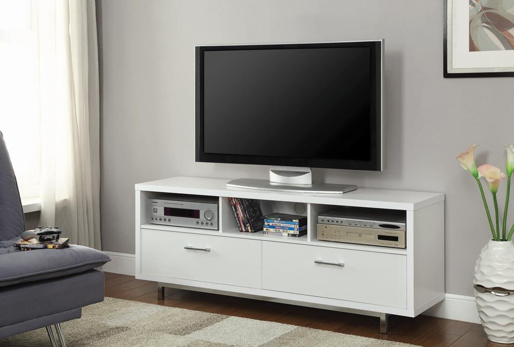 Casey 2-Drawer Rectangular TV Console White - 701972 - Bien Home Furniture &amp; Electronics