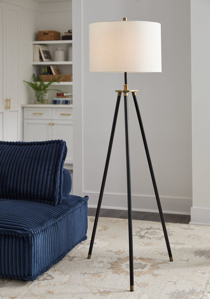Cashner Black/Gold Finish Floor Lamp - L206101 - Bien Home Furniture &amp; Electronics