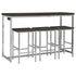 Cassidy 4-Piece Rectangle Counter Height Set Dark Oak/Chrome - 182255 - Bien Home Furniture & Electronics