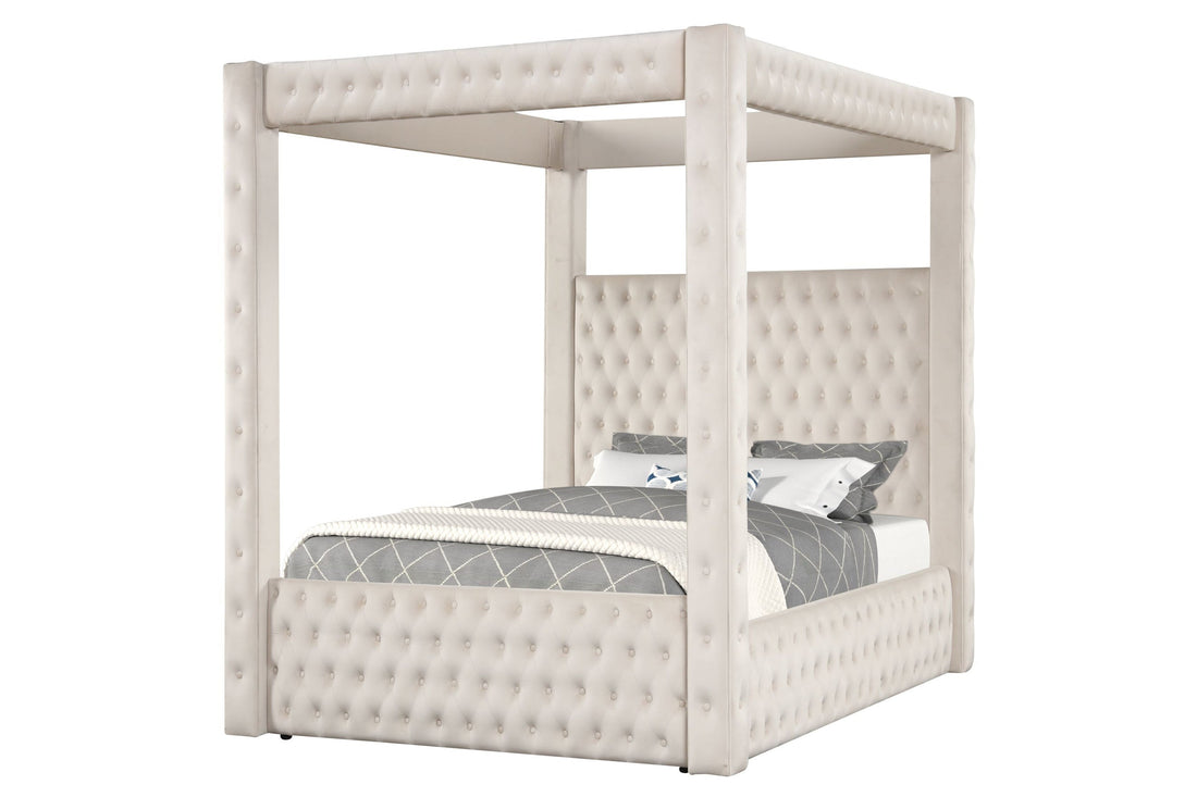 Castle Cream Platform Bed - Queen, King *QUEEN - Castle - Cream QUEEN - Bien Home Furniture &amp; Electronics