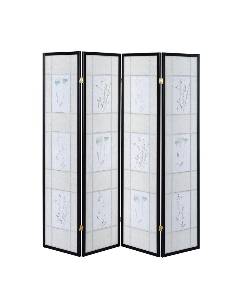 Catabella 4-Panel Floral Print Folding Screen Multi-color - 4407 - Bien Home Furniture &amp; Electronics