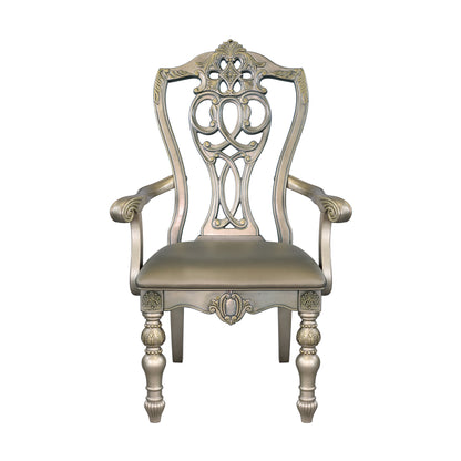 Catalonia Platinum Gold Dining Arm Chair, Set of 2 - 1824PGA - Bien Home Furniture &amp; Electronics