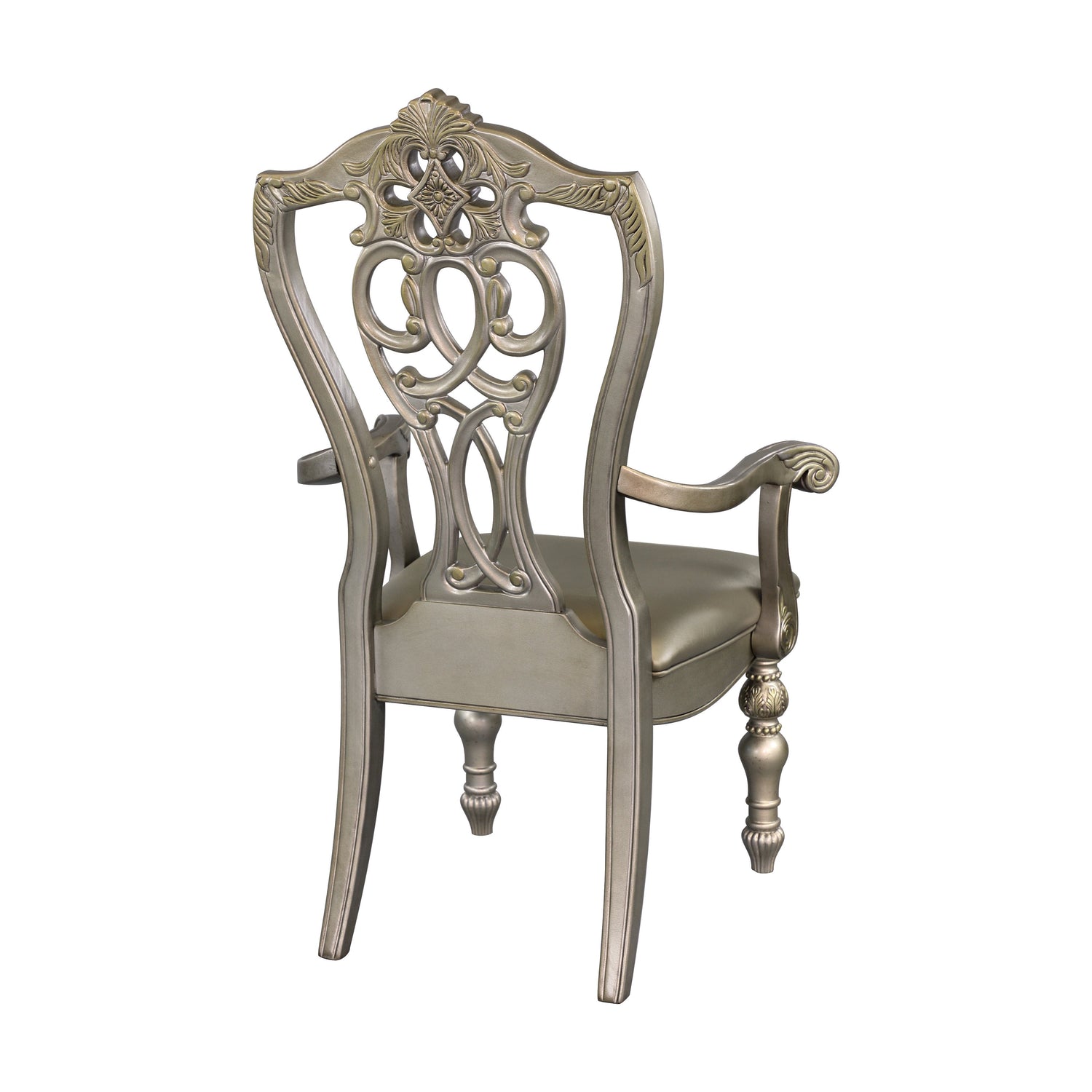 Catalonia Platinum Gold Dining Arm Chair, Set of 2 - 1824PGA - Bien Home Furniture &amp; Electronics