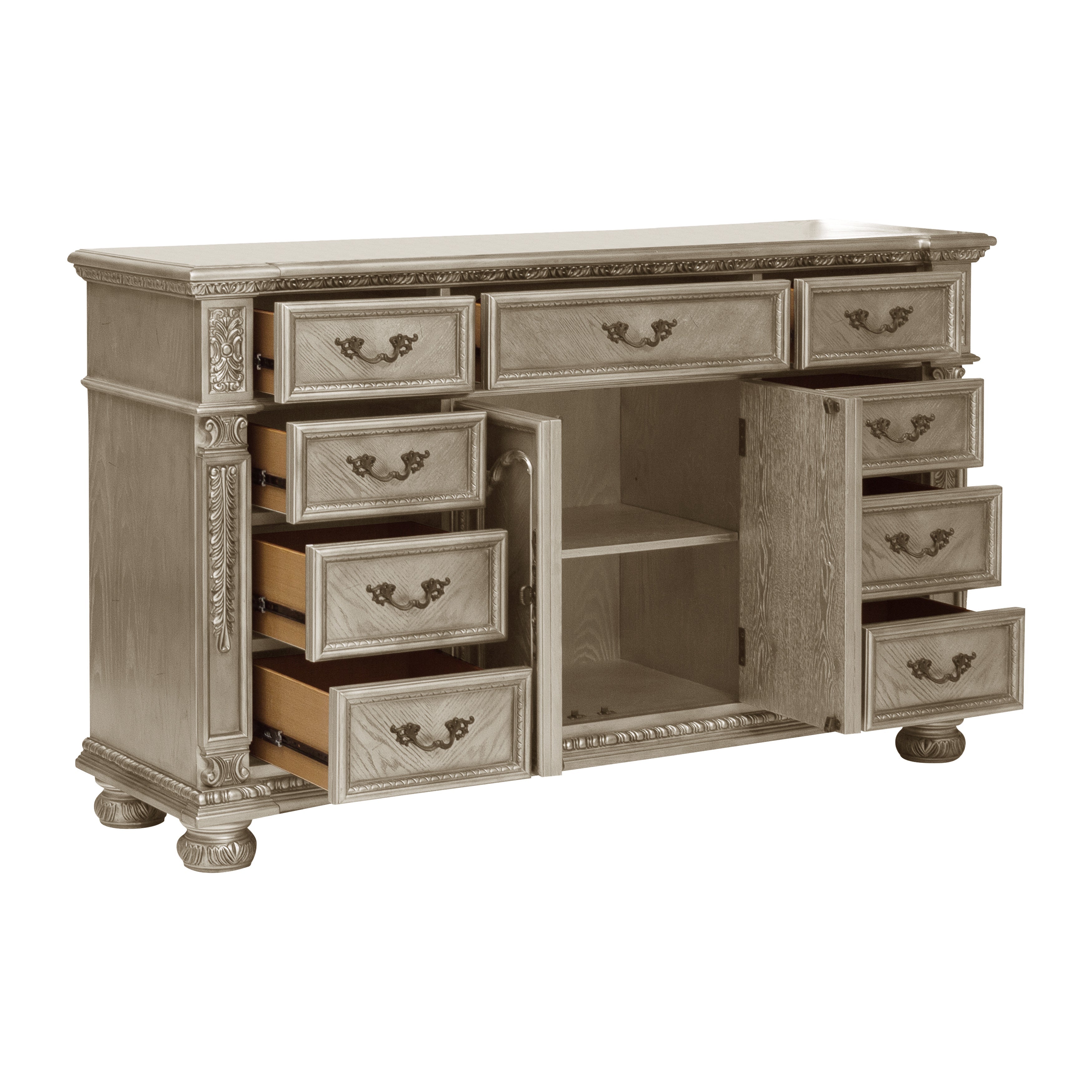 Catalonia Platinum Gold Dresser - 1824PG-5 - Bien Home Furniture &amp; Electronics