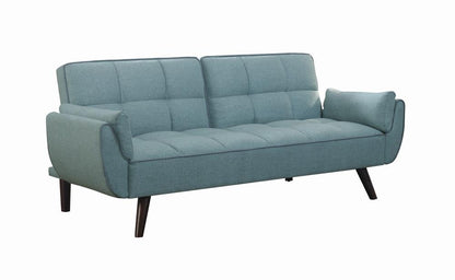 Caufield Biscuit-Tufted Sofa Bed Turquoise Blue - 360097 - Bien Home Furniture &amp; Electronics