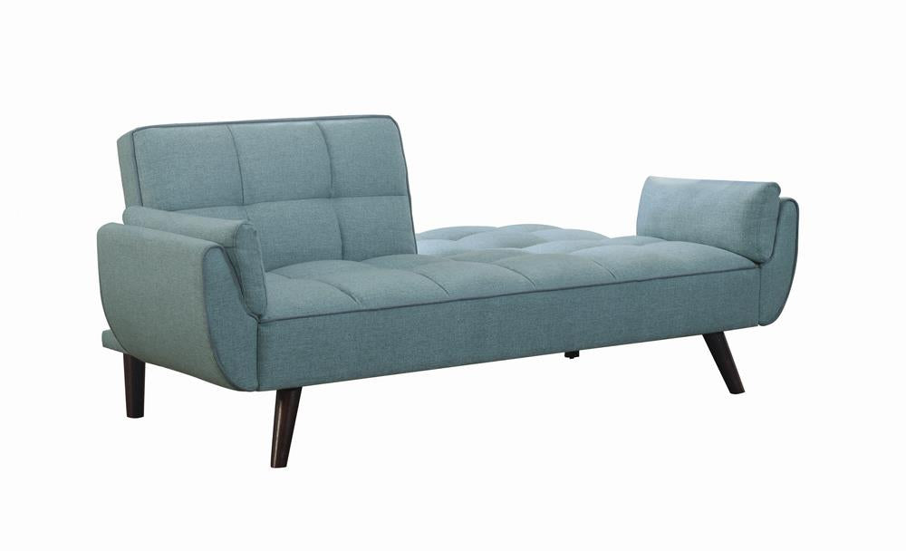 Caufield Biscuit-Tufted Sofa Bed Turquoise Blue - 360097 - Bien Home Furniture &amp; Electronics