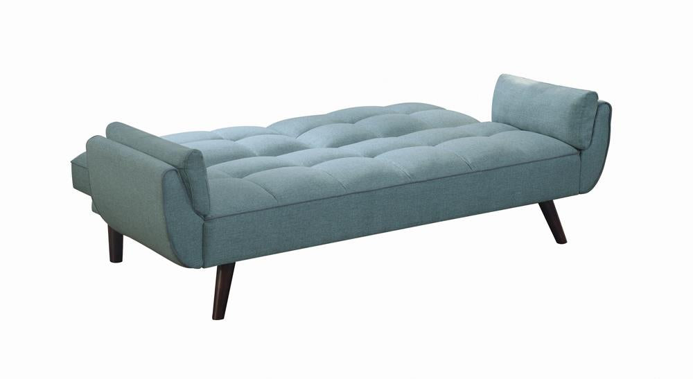 Caufield Biscuit-Tufted Sofa Bed Turquoise Blue - 360097 - Bien Home Furniture &amp; Electronics