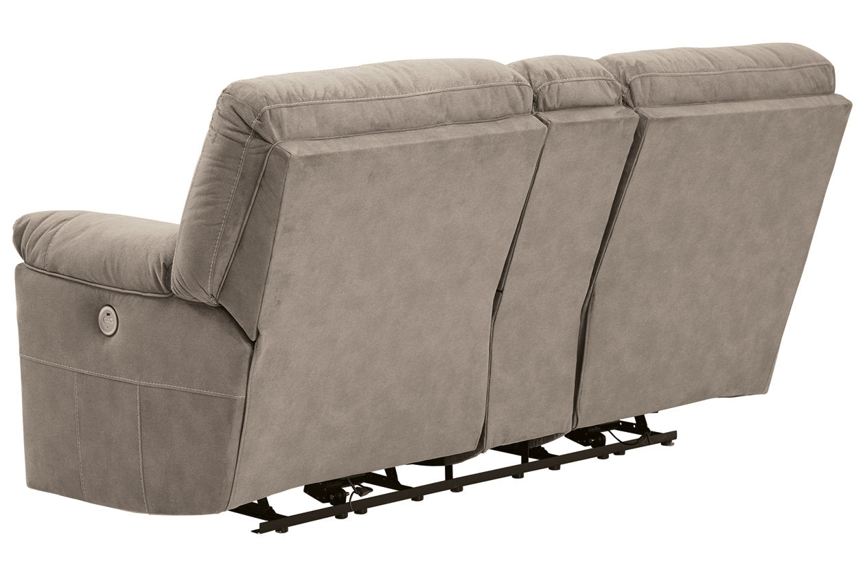 Cavalcade Slate Power Reclining Loveseat with Console - 7760196 - Bien Home Furniture &amp; Electronics