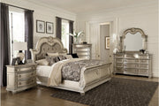 Cavalier Silver Upholstered Sleigh Bedroom Set - SET | 1757SVK-1 | 1757SVK-2 | 1757SV-3 | 1757SV-1P | 1757SV-5 | 1757SV-6 | 1757SV-4 - Bien Home Furniture & Electronics
