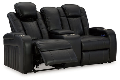 Caveman Den Midnight Power Reclining Loveseat with Console - 9070318 - Bien Home Furniture &amp; Electronics