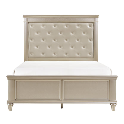 Celandine Silver Full Upholstered Panel Bed - SET | 1928F-1 | 1928F-2 | 1928F-3 - Bien Home Furniture &amp; Electronics