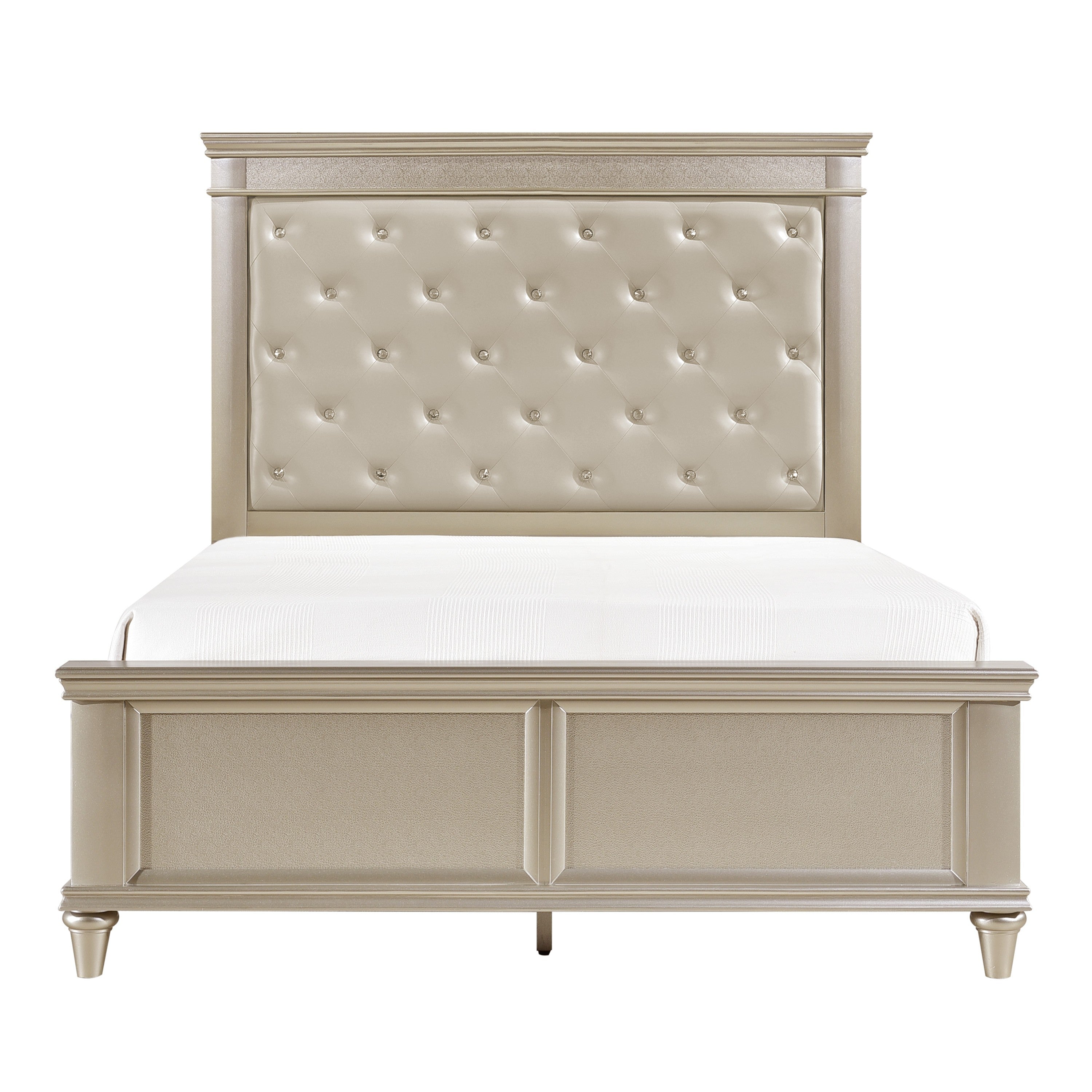 Celandine Silver Upholstered Panel Bedroom Set - SET | 1928-3 | 1928-5 | 1928-6 | 1928-4 | 1928-9 | 1928K-1 | 1928K-2 - Bien Home Furniture &amp; Electronics