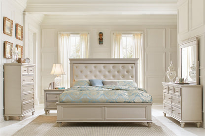 Celandine Silver Upholstered Panel Youth Bedroom Set - SET | 1928-5 | 1928-6 | 1928-4 | 1928-9 | 1928F-1 | 1928F-2 | 1928F-3 - Bien Home Furniture &amp; Electronics