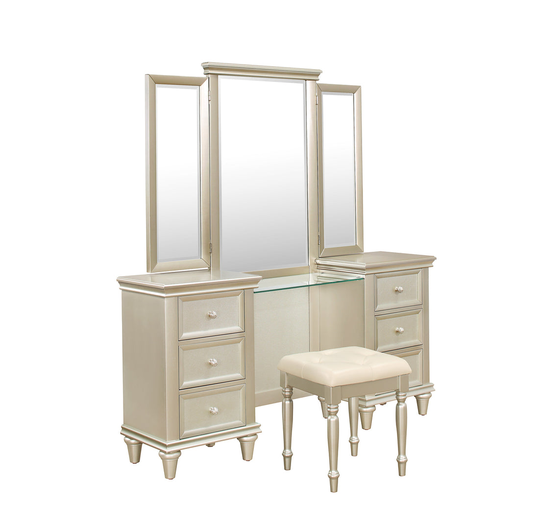 Celandine Silver Vanity Set - SET | 1928-15L | 1928-15R | 1928-15M - Bien Home Furniture &amp; Electronics