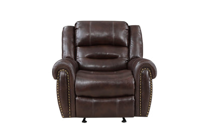 Center Hill Brown Bonded Leather Reclining Living Room Set - SET | 9668NBR-3 | 9668NBR-2 | 9668NBR-1 - Bien Home Furniture &amp; Electronics