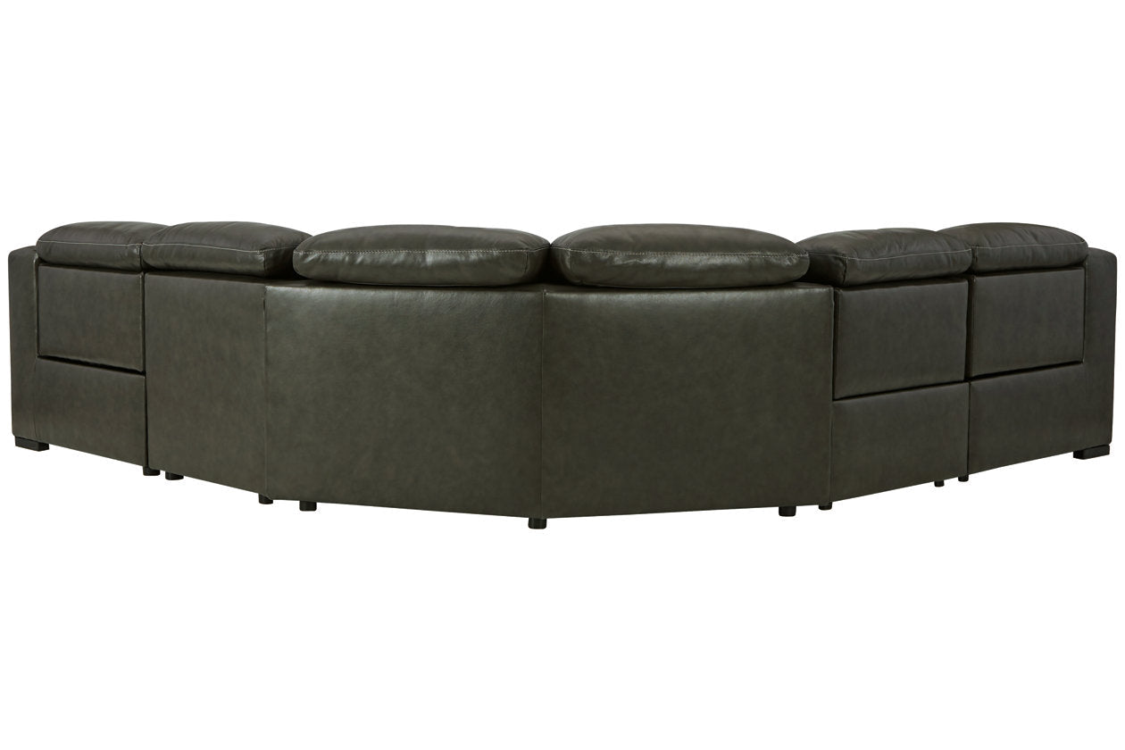 Center Line Dark Gray 5-Piece Power Reclining Sectional - SET | U6340431 | U6340446 | U6340458 | U6340462 | U6340477 - Bien Home Furniture &amp; Electronics