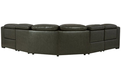 Center Line Dark Gray 5-Piece Power Reclining Sectional - SET | U6340431 | U6340446 | U6340458 | U6340462 | U6340477 - Bien Home Furniture &amp; Electronics