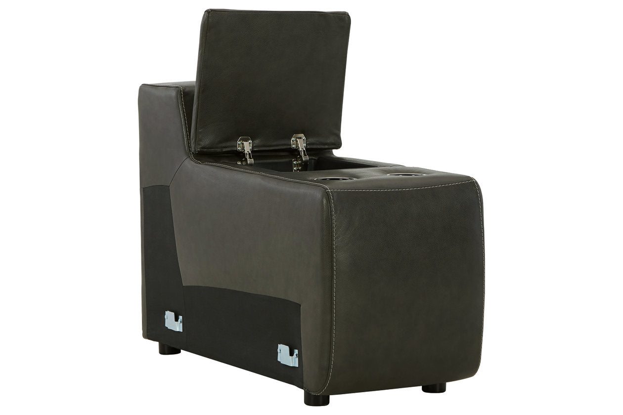 Center Line Dark Gray Console with Storage - U6340457 - Bien Home Furniture &amp; Electronics