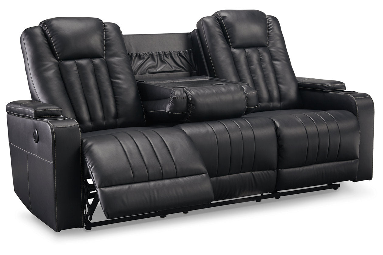 Center Point Black Reclining Sofa with Drop Down Table - 2400489 - Bien Home Furniture &amp; Electronics