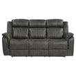 Centeroak Brownish Gray Double Reclining Sofa - 9479BRG-3 - Bien Home Furniture & Electronics