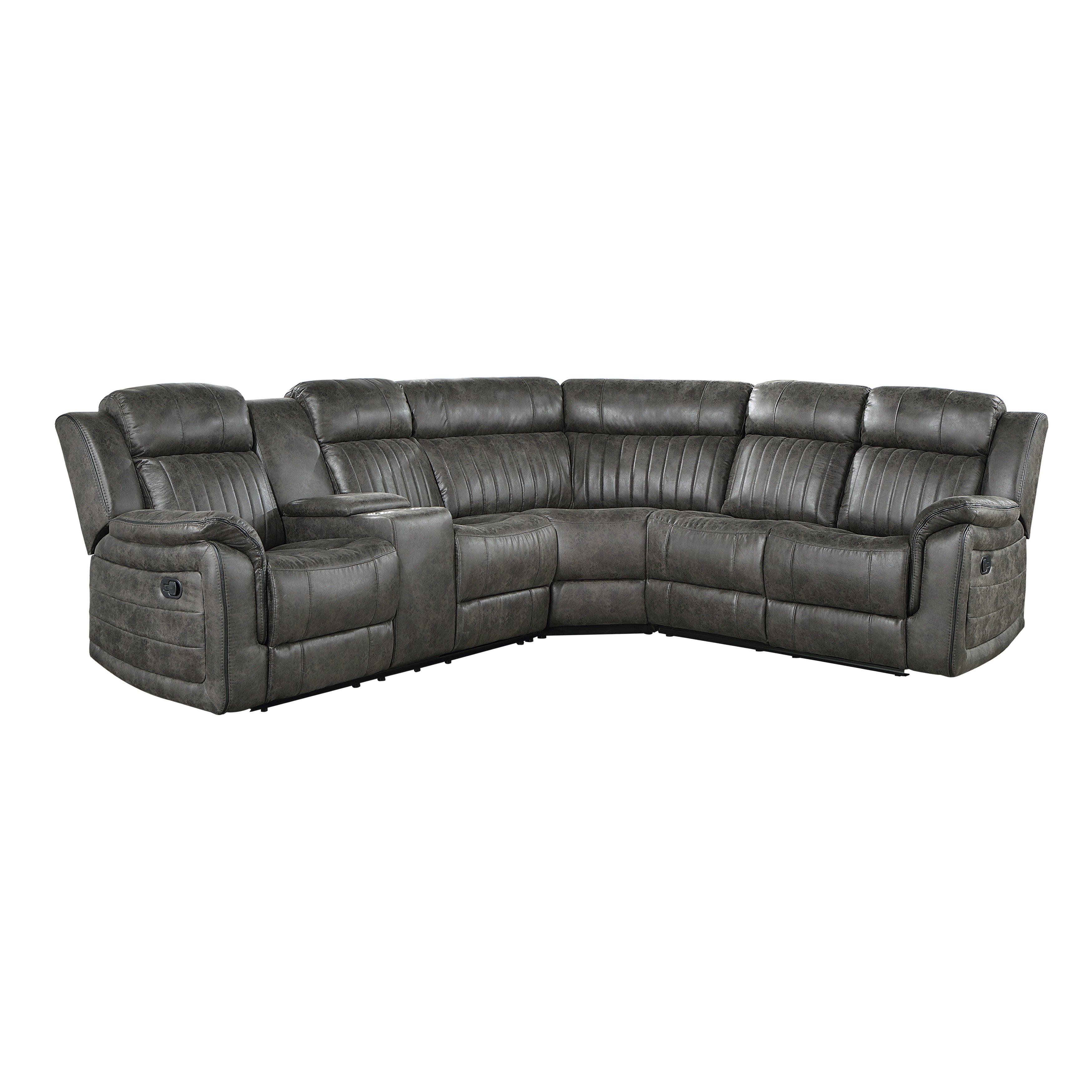 Centeroak Brownish Gray LAF Reclining Sectional - 9479BRG*SC - Bien Home Furniture &amp; Electronics