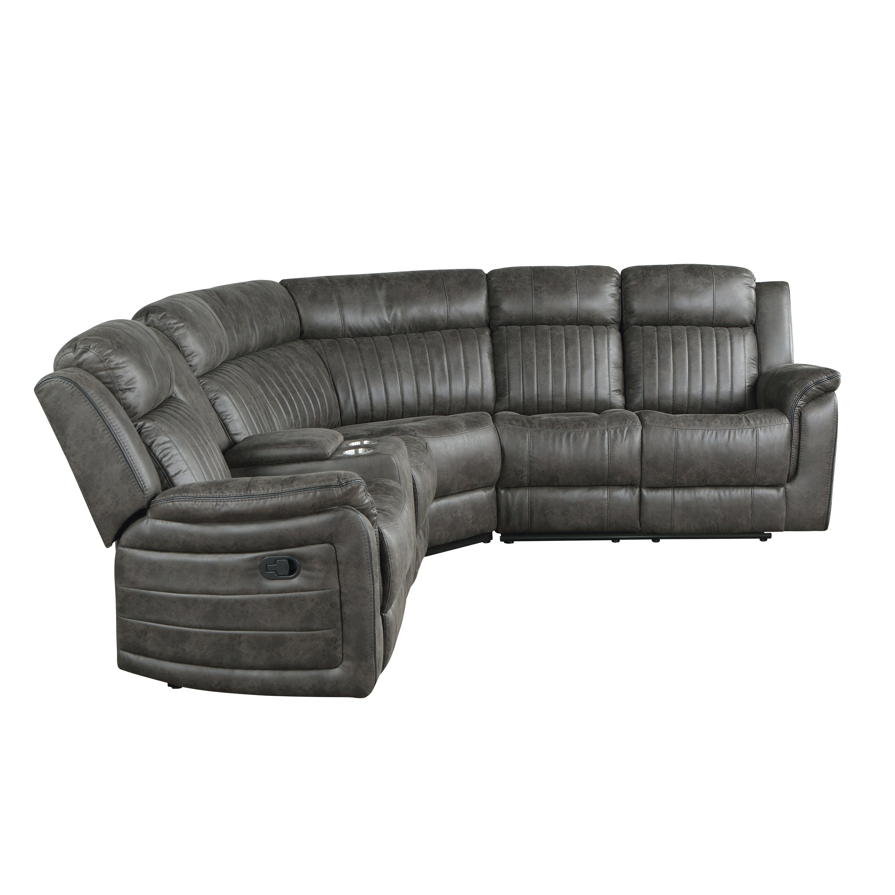 Centeroak Brownish Gray LAF Reclining Sectional - 9479BRG*SC - Bien Home Furniture &amp; Electronics