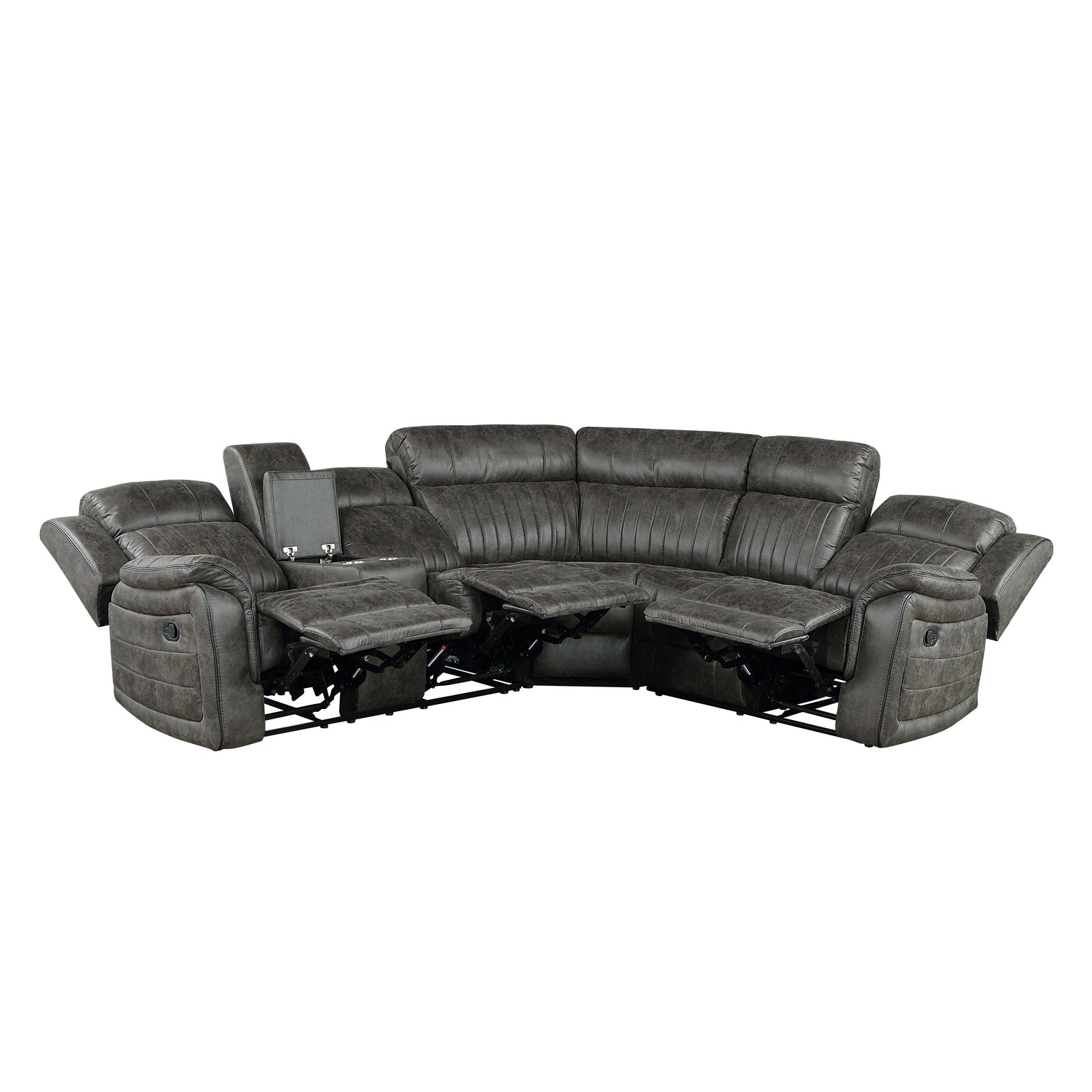 Centeroak Brownish Gray LAF Reclining Sectional - 9479BRG*SC - Bien Home Furniture &amp; Electronics