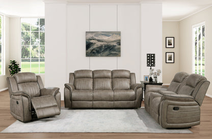 Centeroak Sandy Brown Double Reclining Loveseat with Center Console - 9479SDB-2 - Bien Home Furniture &amp; Electronics