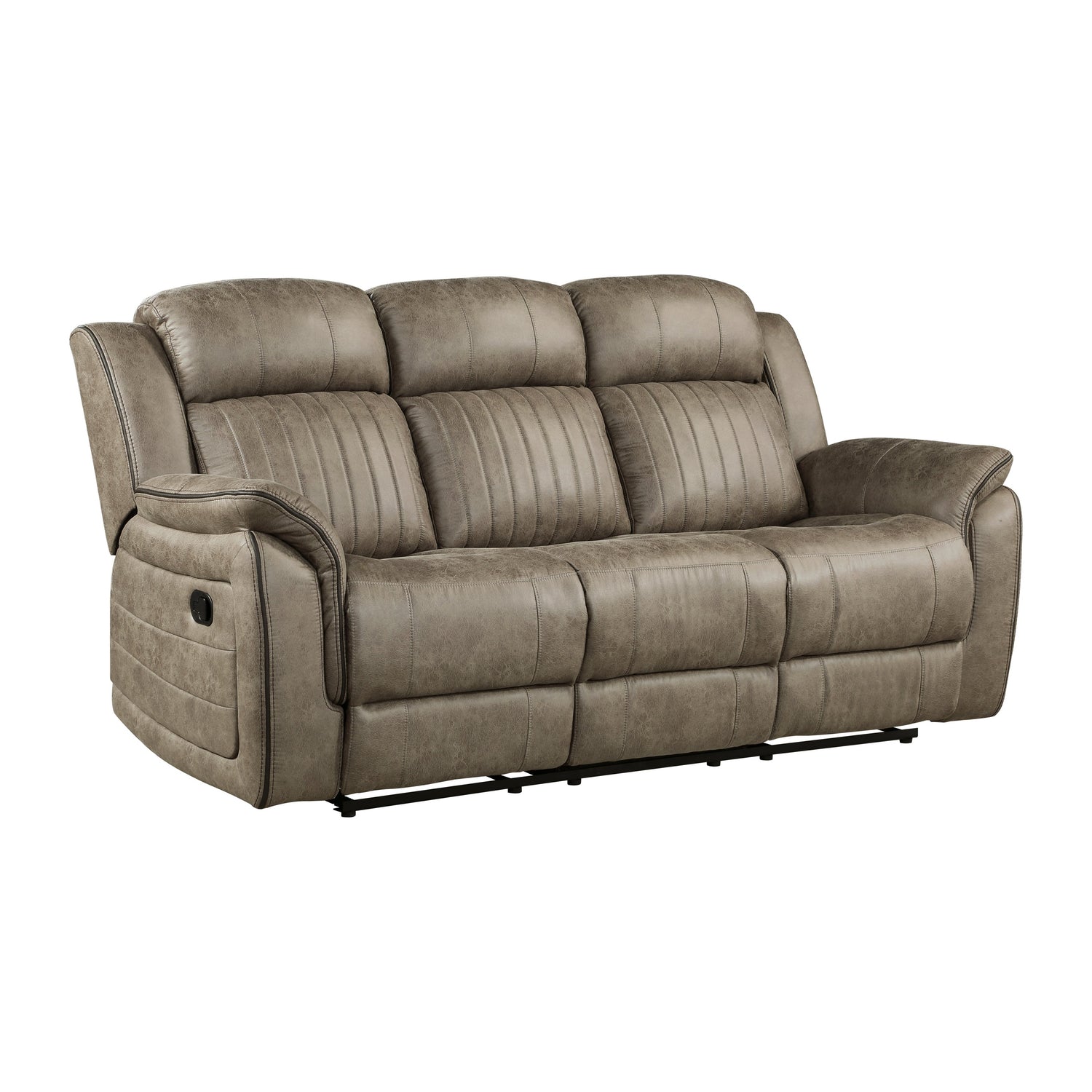 Centeroak Sandy Brown Double Reclining Sofa - 9479SDB-3 - Bien Home Furniture &amp; Electronics