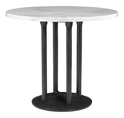 Centiar Black/Black 3-Piece Round Counter Height Set - SET | D372-23 | D372-624 - Bien Home Furniture &amp; Electronics