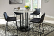 Centiar Black/Black 5-Piece Round Counter Height Set - SET | D372-23 | D372-624(2) - Bien Home Furniture & Electronics
