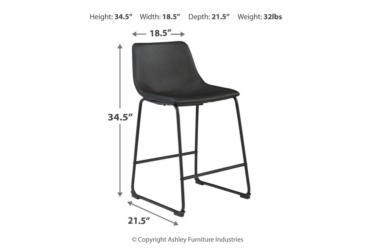 Centiar Black Counter Height Barstool, Set of 2 - D372-624 - Bien Home Furniture &amp; Electronics