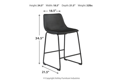 Centiar Black Counter Height Barstool, Set of 2 - D372-624 - Bien Home Furniture &amp; Electronics