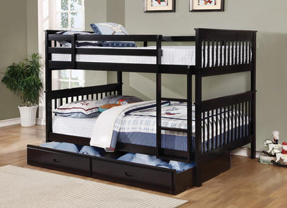Chapman Full over Full Bunk Bed Black - 460359 - Bien Home Furniture &amp; Electronics