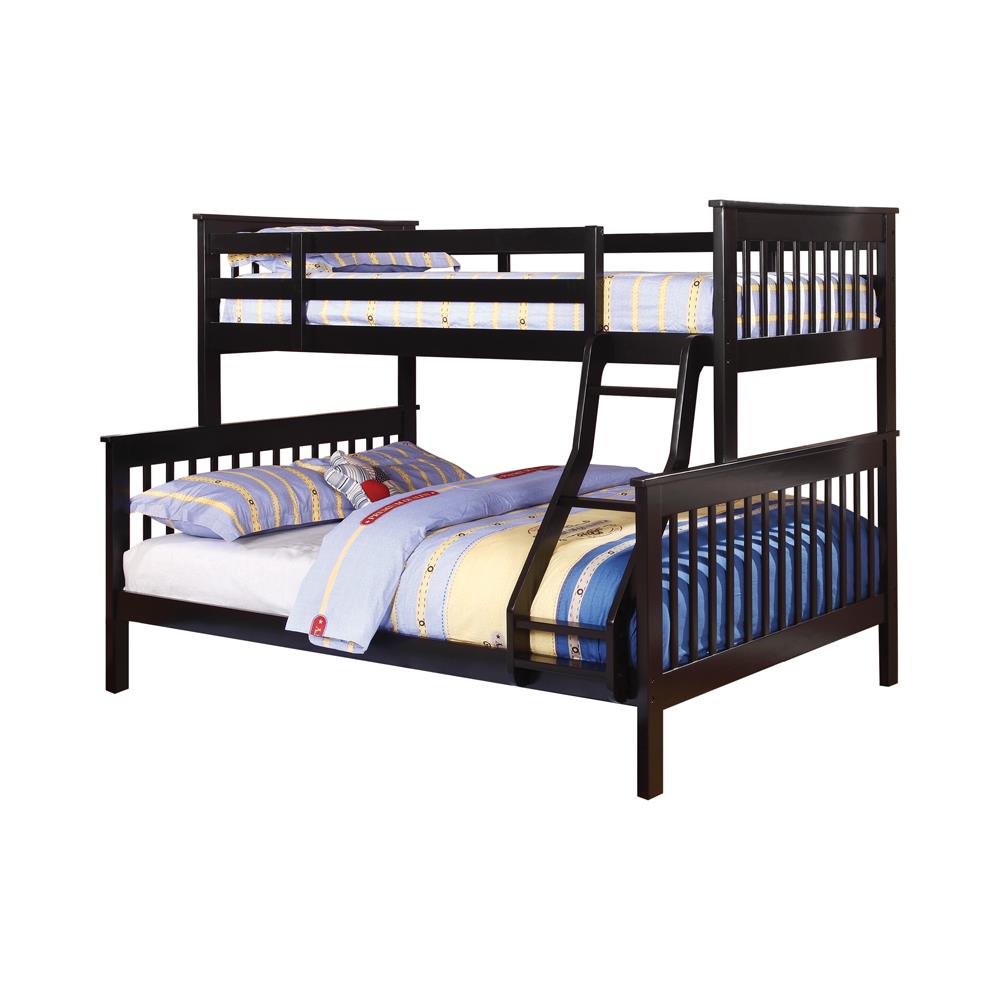 Chapman Twin over Full Bunk Bed Black - 460259 - Bien Home Furniture &amp; Electronics