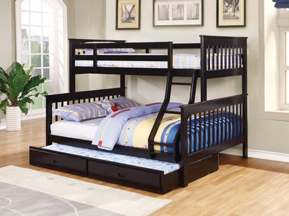 Chapman Twin over Full Bunk Bed Black - 460259 - Bien Home Furniture &amp; Electronics