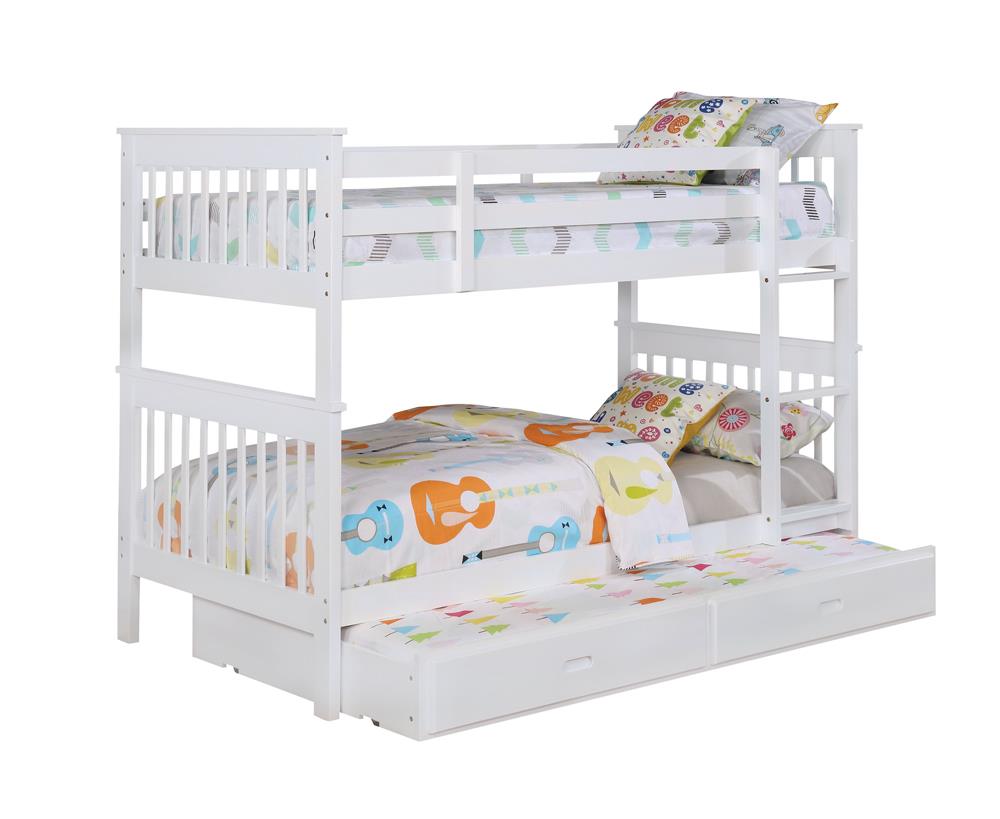 Chapman White Twin over Twin Bunk Bed - 460244N - Bien Home Furniture &amp; Electronics