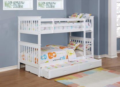 Chapman White Twin over Twin Bunk Bed - 460244N - Bien Home Furniture &amp; Electronics