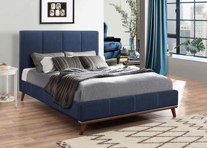 Charity Eastern King Upholstered Bed Blue - 300626KE - Bien Home Furniture &amp; Electronics