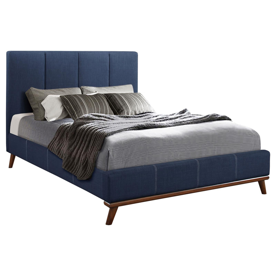 Charity Full Upholstered Bed Blue - 300626F - Bien Home Furniture &amp; Electronics