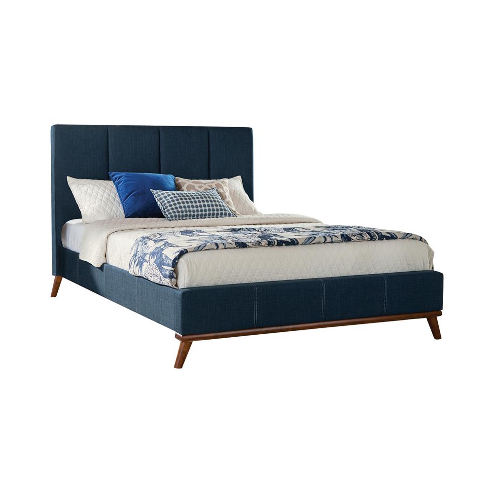Charity Queen Upholstered Bed Blue - 300626Q - Bien Home Furniture &amp; Electronics