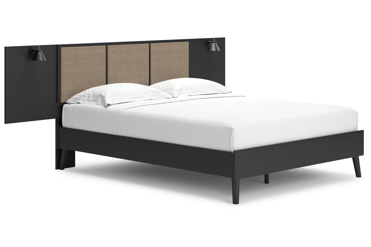 Charlang Two-tone Queen Panel Platform Bed with 2 Extensions - SET | EB1198-113 | EB1198-157 | EB1198-102 - Bien Home Furniture &amp; Electronics
