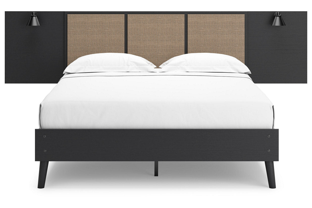Charlang Two-tone Queen Panel Platform Bed with 2 Extensions - SET | EB1198-113 | EB1198-157 | EB1198-102 - Bien Home Furniture &amp; Electronics