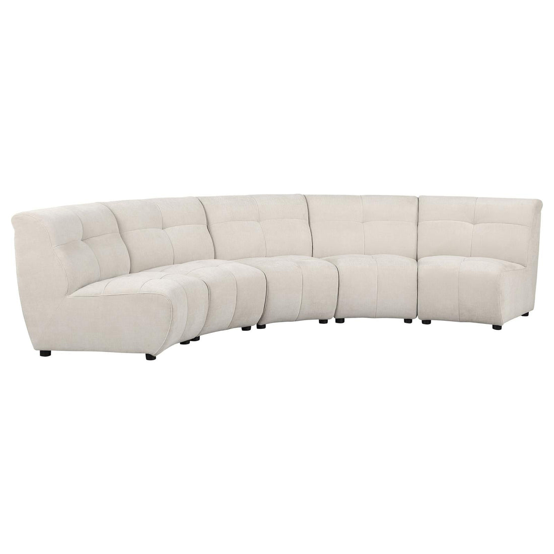 Charlotte 5-piece Upholstered Curved Modular Sectional Sofa Ivory - 551300-S5 - Bien Home Furniture &amp; Electronics