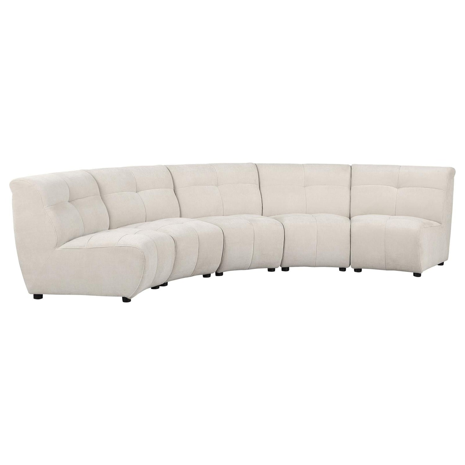 Charlotte 5-piece Upholstered Curved Modular Sectional Sofa Ivory - 551300-S5 - Bien Home Furniture &amp; Electronics