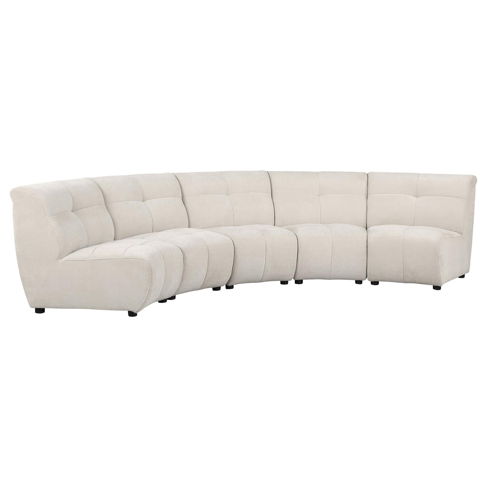 Charlotte 5-piece Upholstered Curved Modular Sectional Sofa Ivory - 551300-S5 - Bien Home Furniture &amp; Electronics
