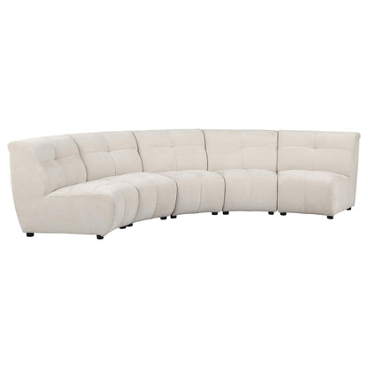 Charlotte 5-piece Upholstered Curved Modular Sectional Sofa Ivory - 551300-S5 - Bien Home Furniture &amp; Electronics