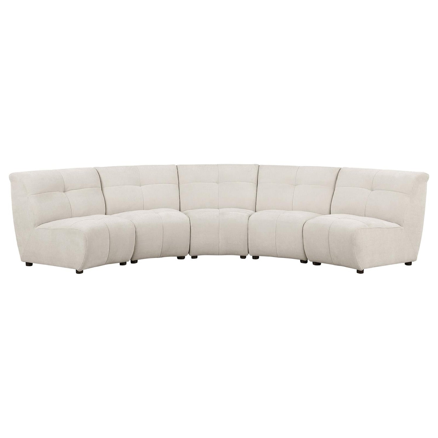 Charlotte 5-piece Upholstered Curved Modular Sectional Sofa Ivory - 551300-S5 - Bien Home Furniture &amp; Electronics