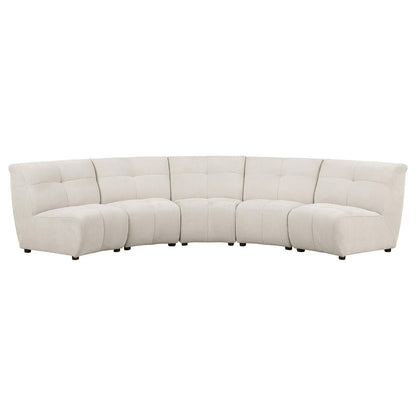 Charlotte 5-piece Upholstered Curved Modular Sectional Sofa Ivory - 551300-S5 - Bien Home Furniture &amp; Electronics