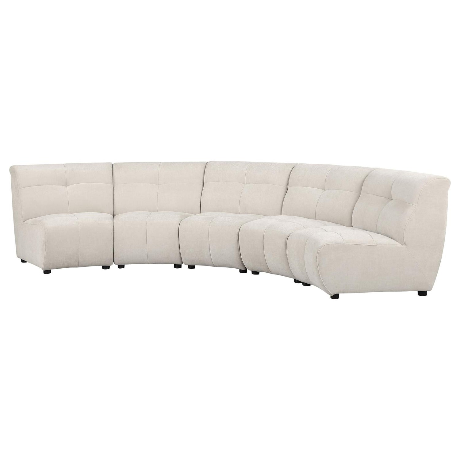 Charlotte 5-piece Upholstered Curved Modular Sectional Sofa Ivory - 551300-S5 - Bien Home Furniture &amp; Electronics